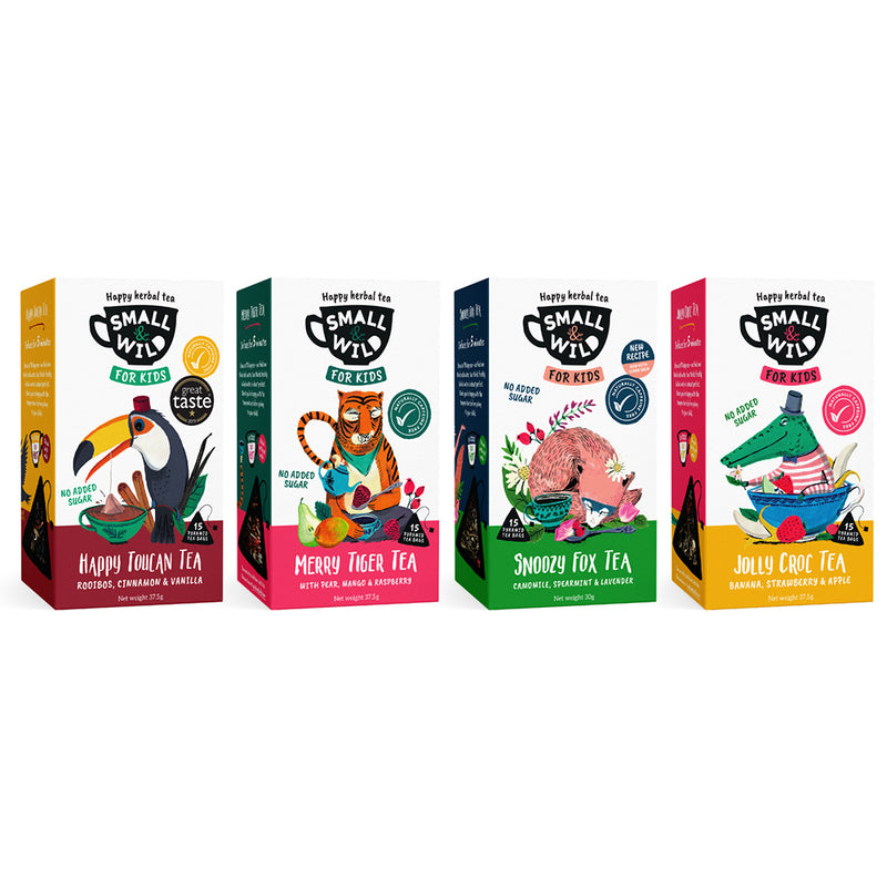 Small & Wild tea for kids bundle with four packs of tea
