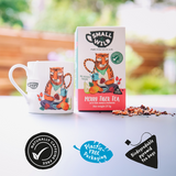Merry Tiger mug comes in plastic free packaging