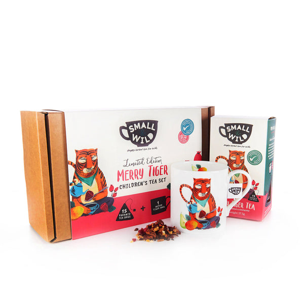 Limited edition Merry Tiger tea and mug gift set for kids