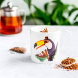 happy toucan mug and tea