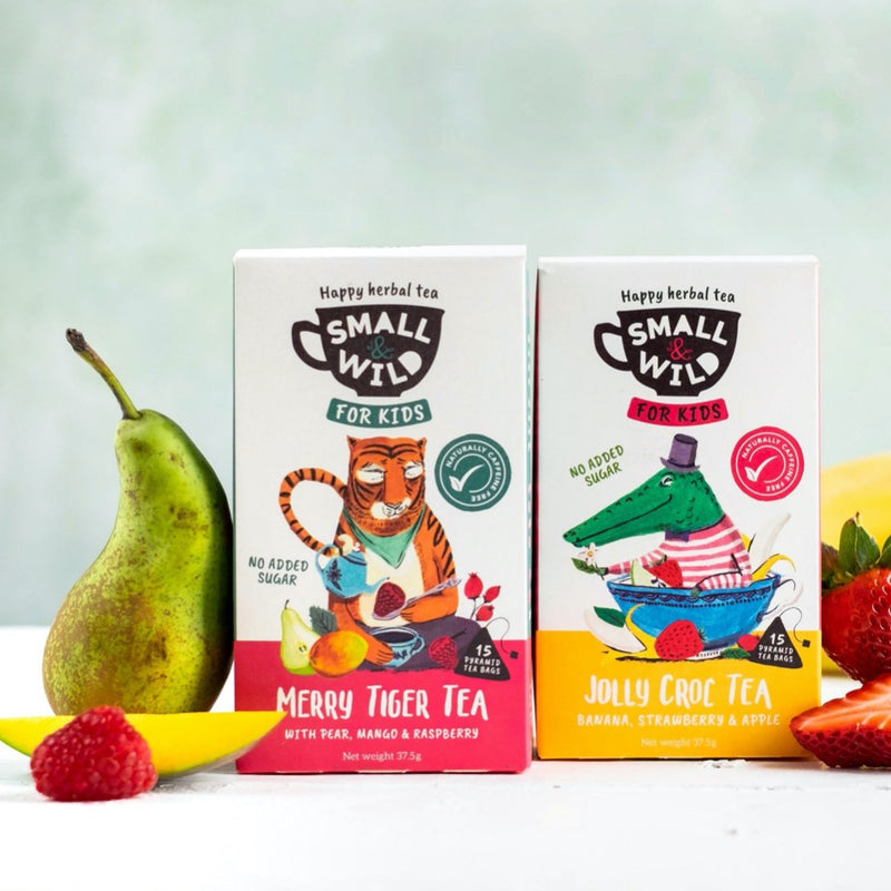 2 packs of kids fruit tea with pear, mango, strawberry